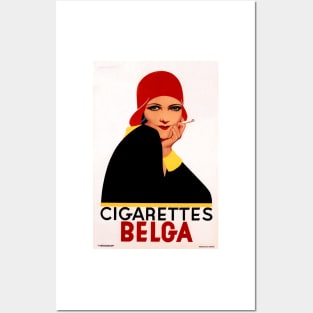 CIGARETTES BELGA Art Deco Advertising Belgian Tobacco Cigar Vintage Posters and Art